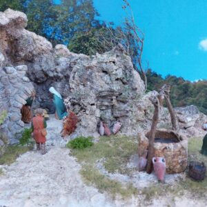 Presepe stile orientale con pozzo